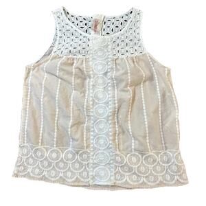 H&M Conscious Collection Sleeveless elet Lace Top Size 10 Organic Cotton